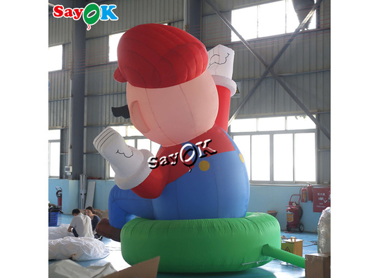Festival Dekorasyonu için 4m 13ft Dev Oxford Şişme Süper Mario
